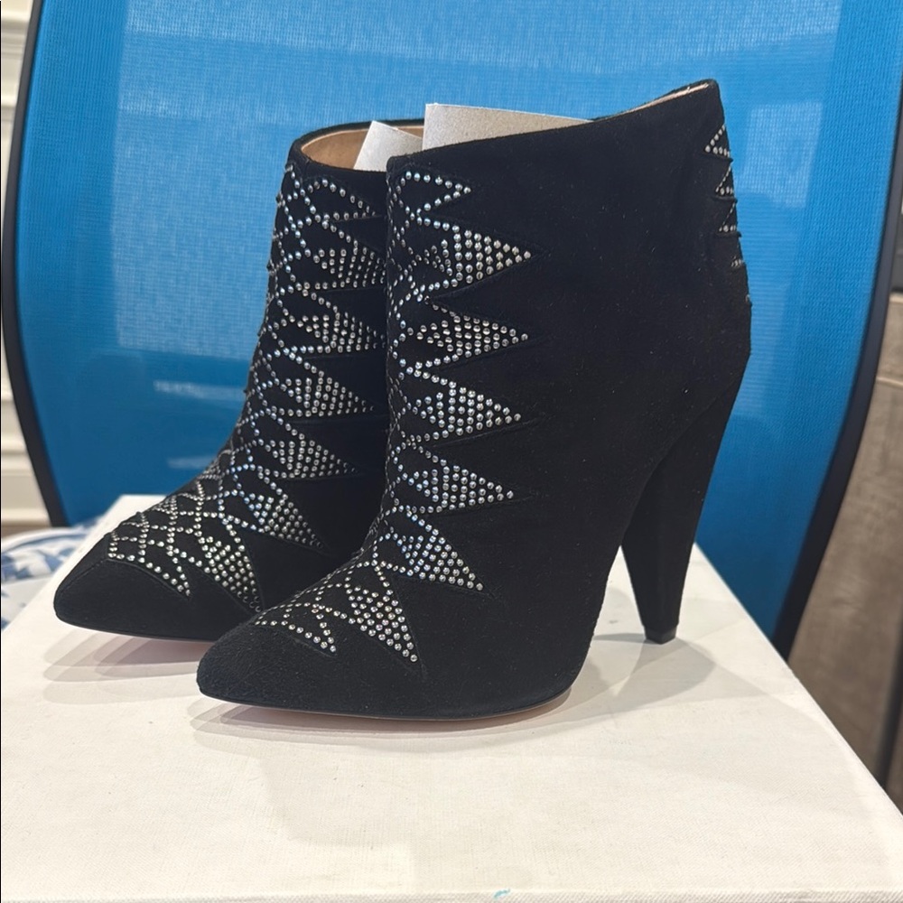 IRO slip on Black Ankle Boots with Lace-Up Design